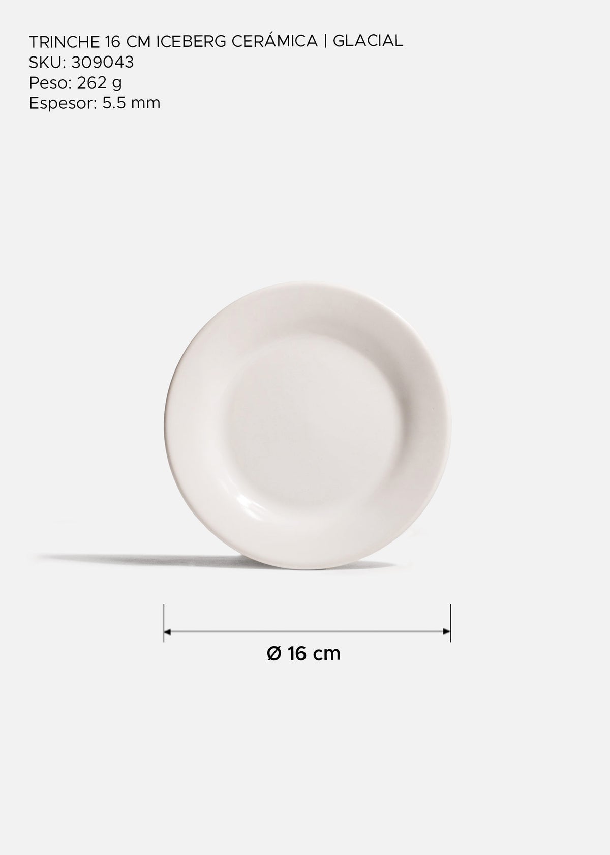 Plato trinche de porcelana blanco Glacial Ø 16 cm — imagen de producto