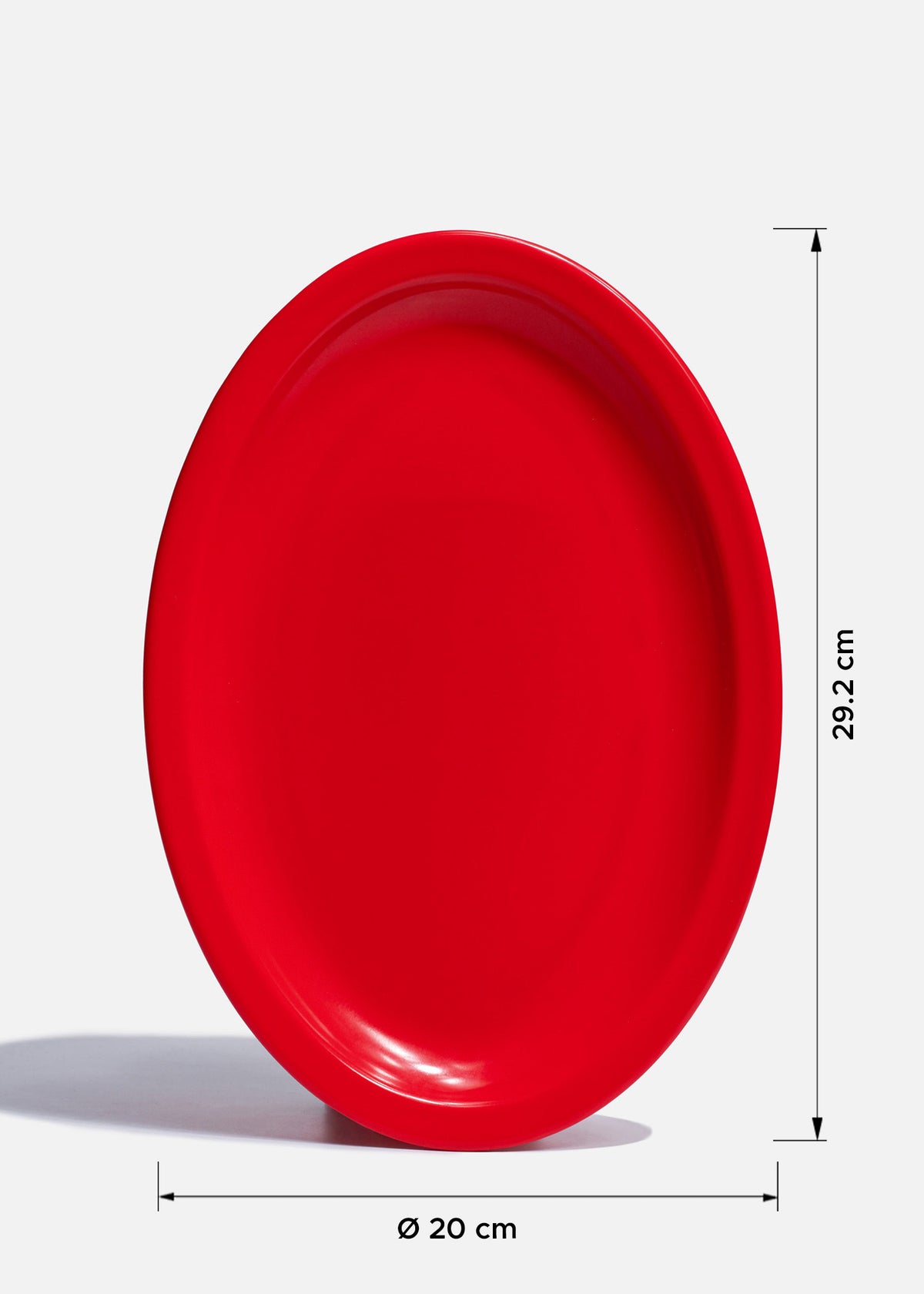 Plato ovalado de melamina rojo Institucional 29.2 cm — imagen de producto