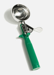 Porcionador reforzado 12 de acero inoxidable mango verde 2 2/3 oz 1/3 tazas — imagen de producto
