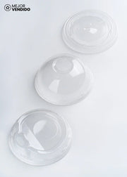 Tapas de plástico PET transparentes Easy Drink para vasos de 9, 12, 16, 20 oz — imagen de producto, vista 1