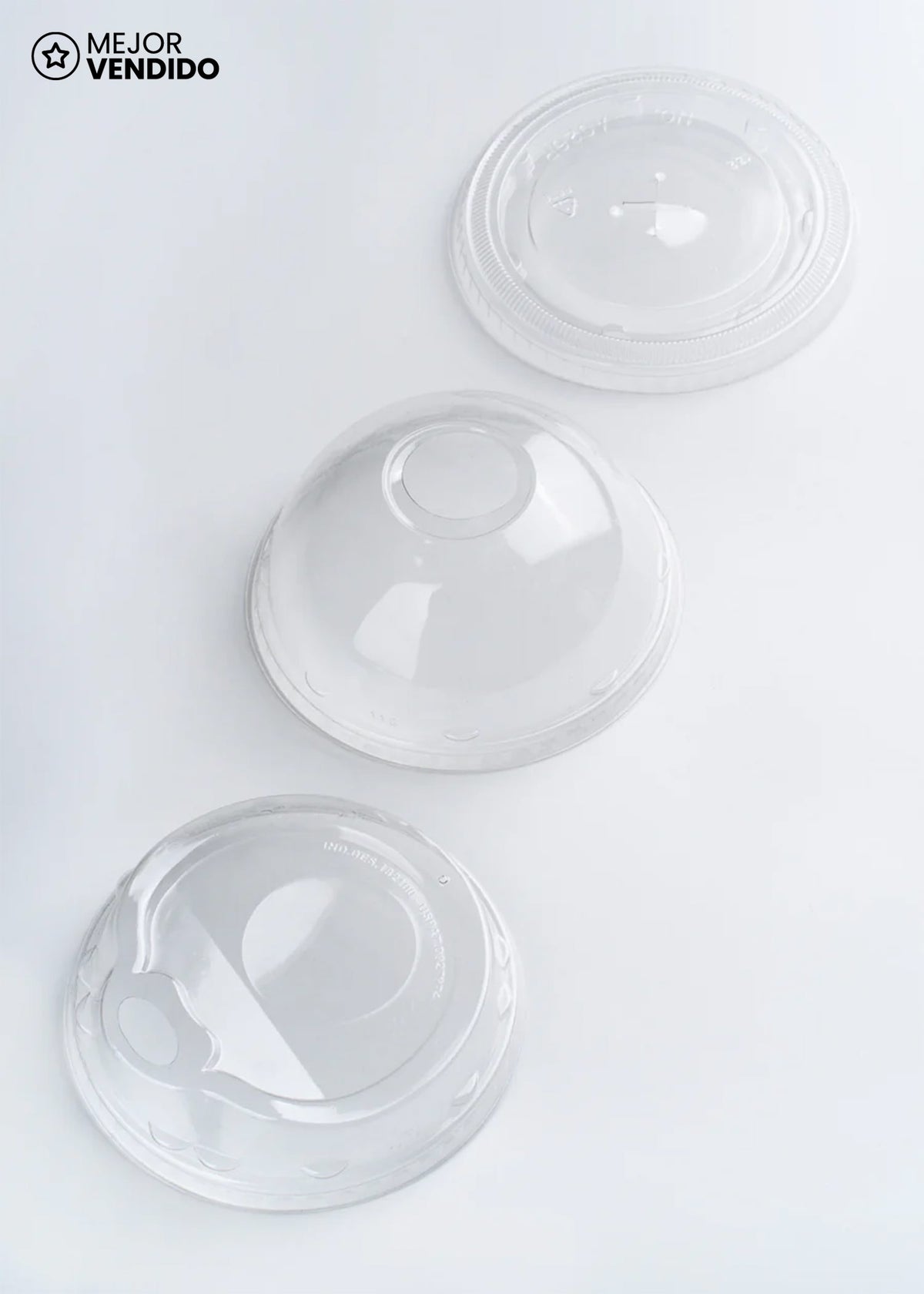 Tapas de plástico PET transparentes Easy Drink para vasos de 9, 12, 16, 20 oz — imagen de producto, vista 1