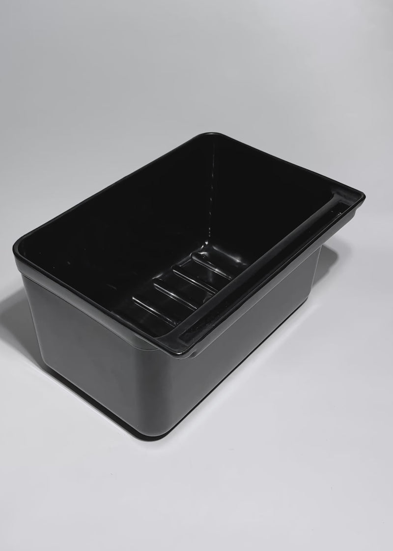 Contenedor grande para carro de servicio de plástico negro 13.5 L