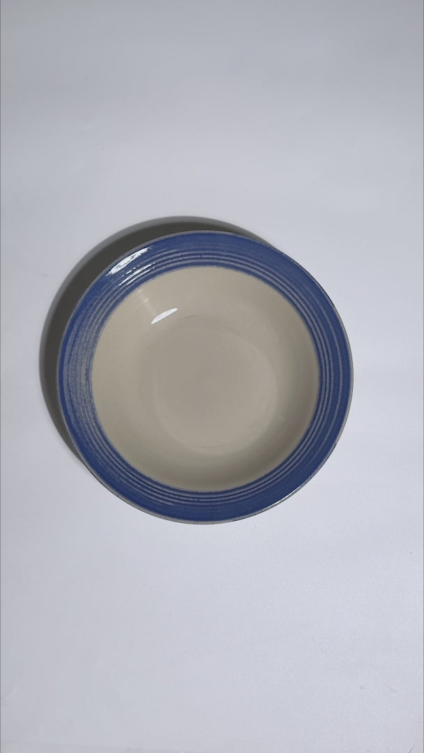 Video del perfil hondo y ala azul del plato sopero México Lindo
