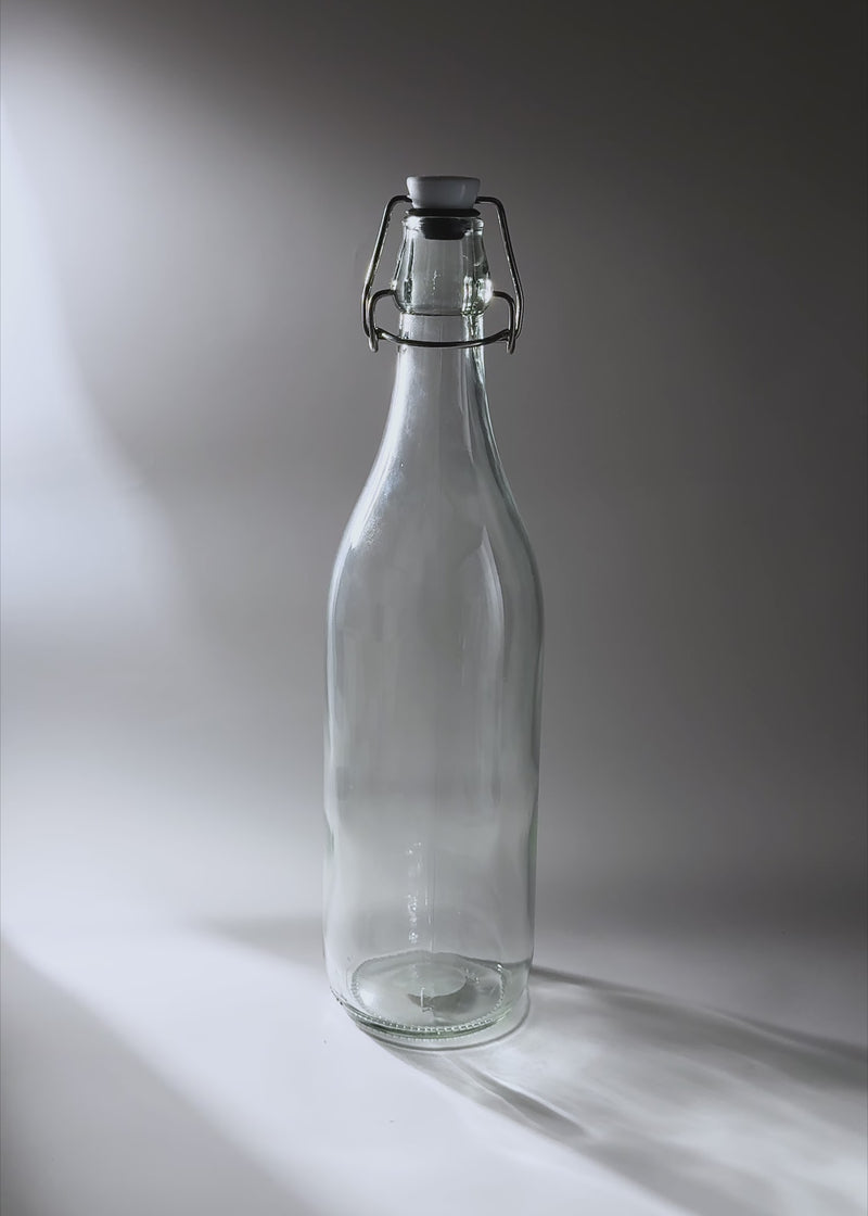 Botella de vidrio con tapa clip hermética de 1000 ml