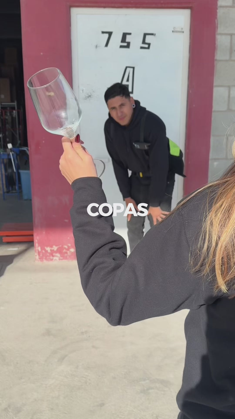 Copa de vino tinto de vidrio templado transparente Mencía 440 ml — video de producto
