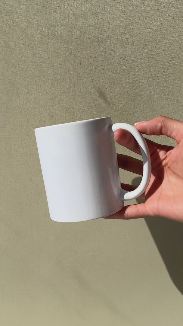 Video de taza blanca de porcelana para sublimación 325 ml