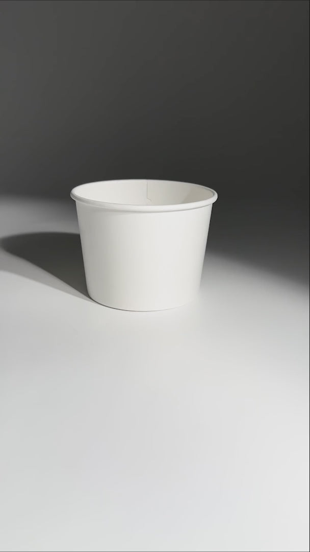 Contenedores para comida de papel blanco personalizable Carte Blanc 16, 10, 8 y 6 oz. Premium — video de producto