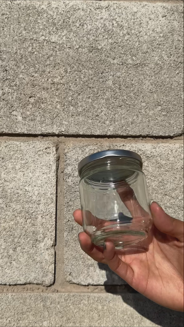 video detalles frasco de vidrio maha