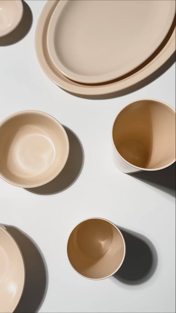 video deralles platos melamina beige maha