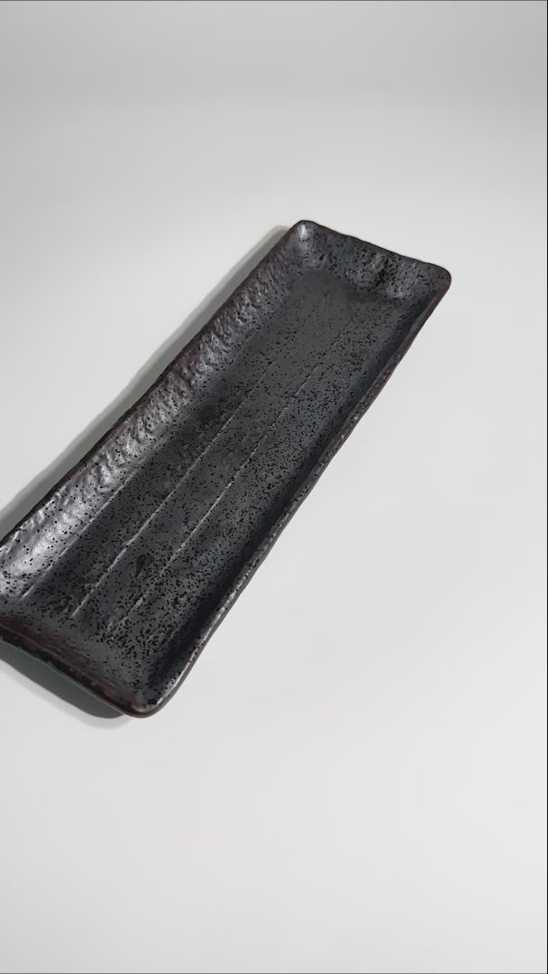 video detalles plato rectangular porcelana maha