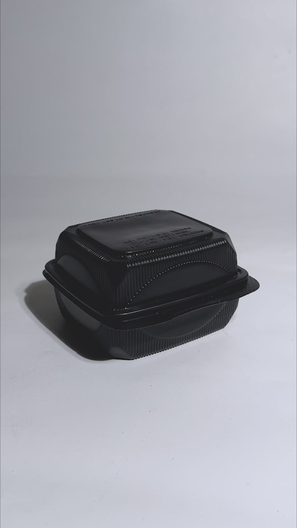 Video del envase negro para take out y delivery de 14.8 × 14.7 × 7.9 cm