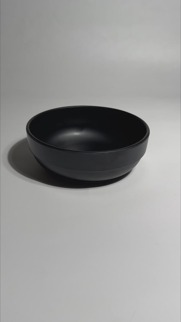 Video del bowl profesional de melamina negro para ramen y food service