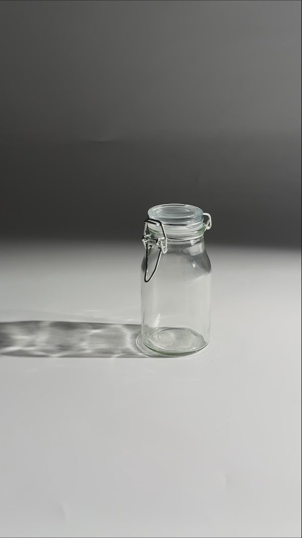 Frasco lecherito especiero de vidrio hermético con tapa clip Brocalito 170 ml — video de producto