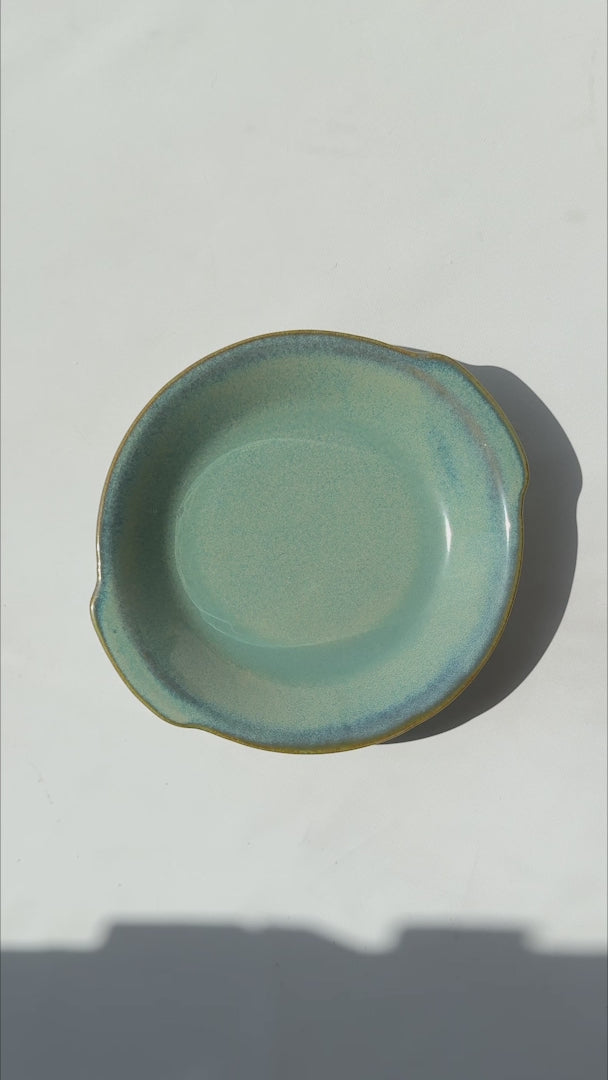 Video del plato cacerola de porcelana azul Caribe 21 cm 450 ml