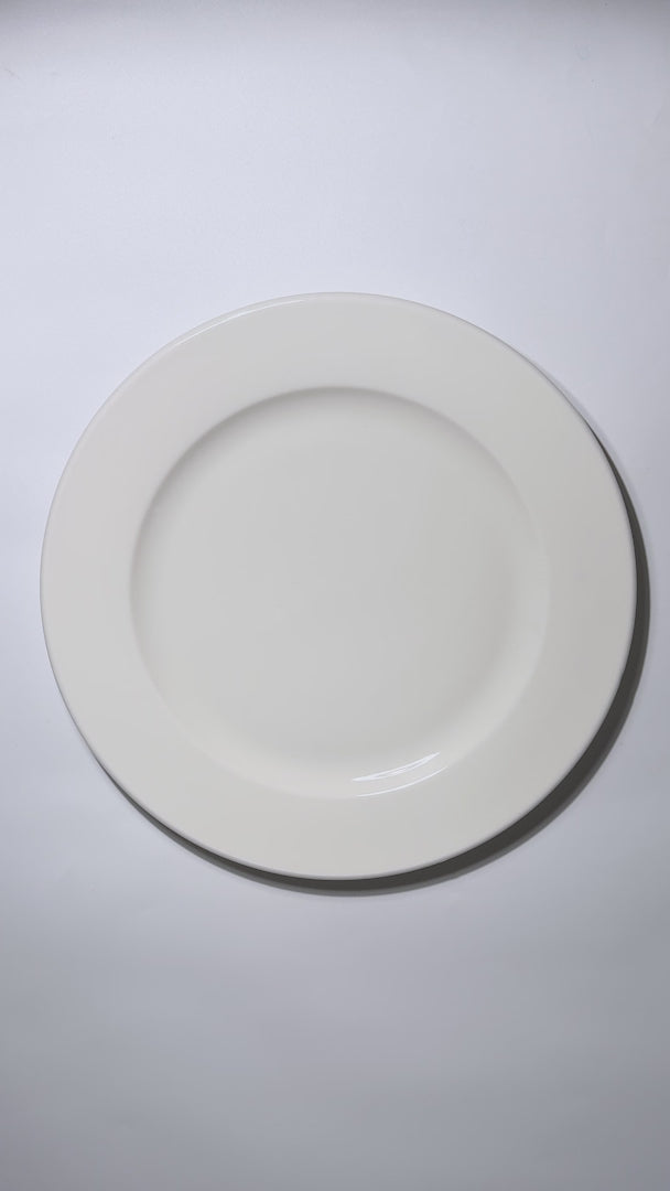 Cargar vídeo: Video del plato trinche con ala de porcelana blanco Banquet de 30 cm