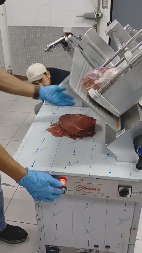video detalles rebanadora de carnes maha