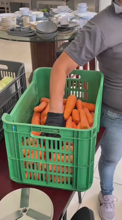 Procesadora de alimentos con discos de corte de acero inoxidable — video de producto
