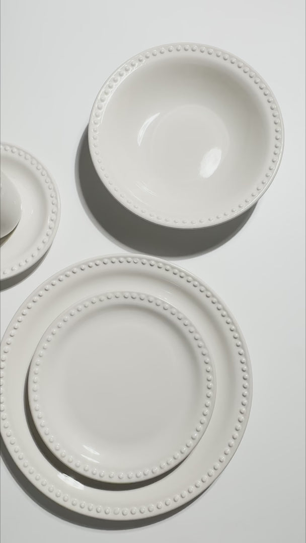 Video del plato trinche de cerámica blanco de 27 cm y sus detalles