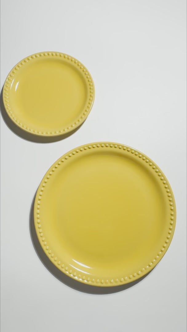 Video del plato trinche de cerámica amarillo Monet de 27 cm