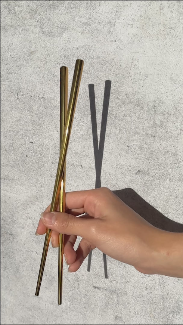 Cargar vídeo: video detalles palillos chinos de acero inoxidable maha