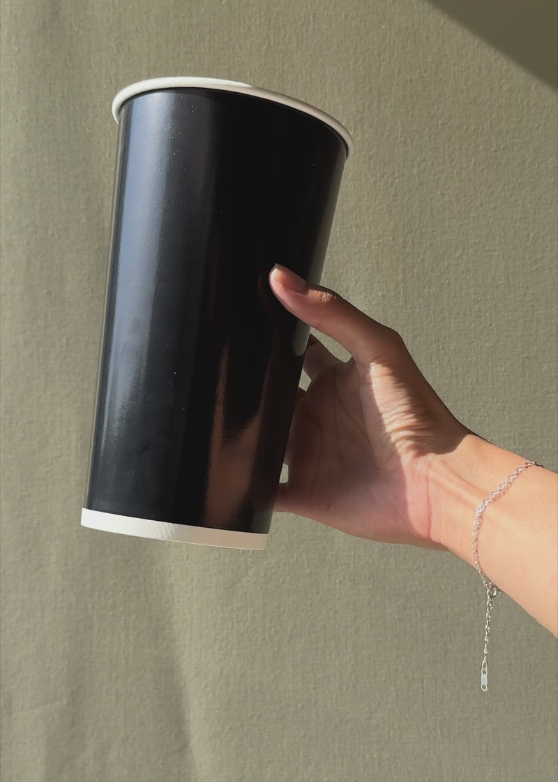 Vaso de papel para bebida frÃ­a negro 44 oz