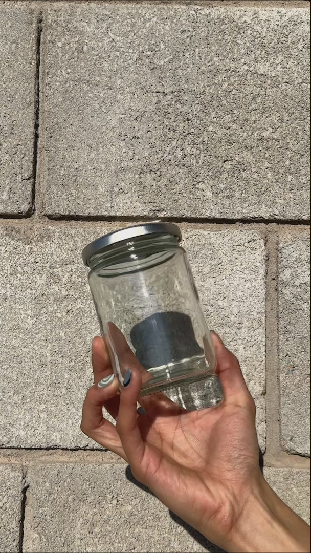 video detalles frasco de vidrio maha