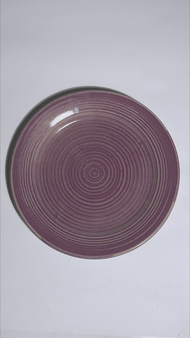 Video del diseño concéntrico y acabado morado del plato México Lindo