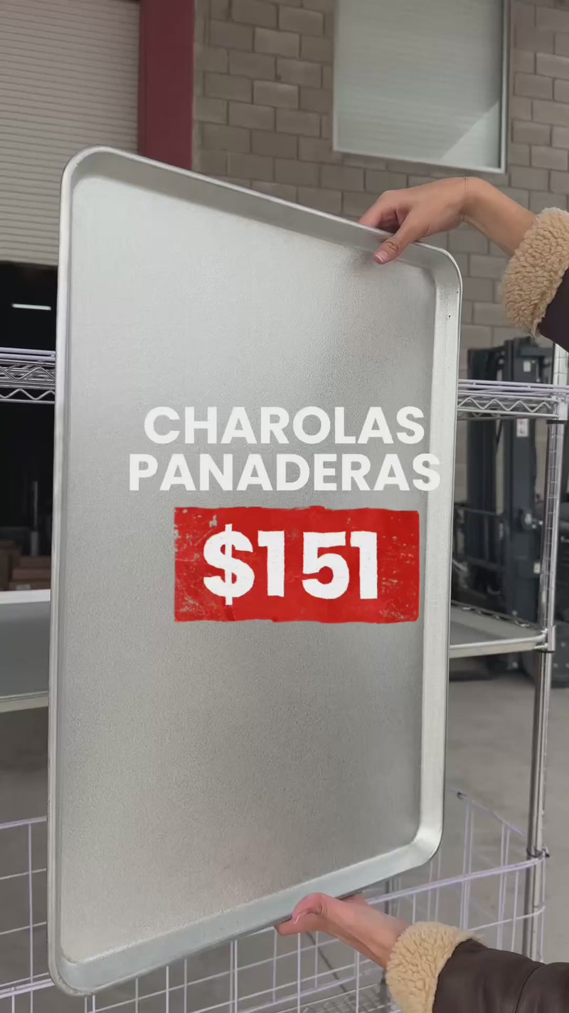 Charola panadera de zincaluminio plata de 45x65 cm — video de producto