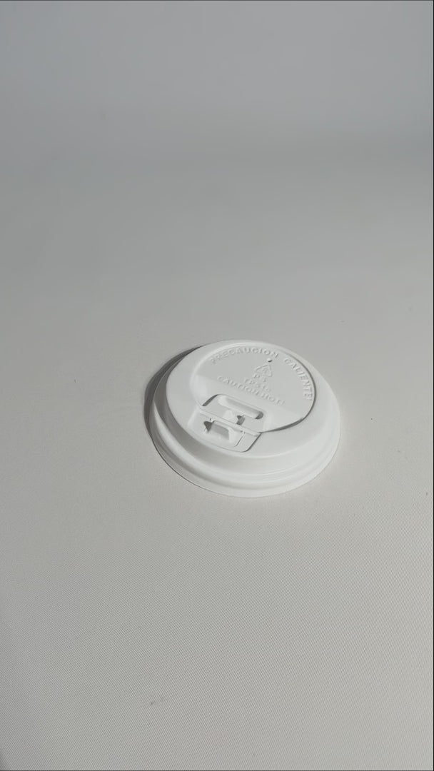 Cargar vídeo: Tapas de plástico negro y blanco para vaso de papel 10,12,16,20 oz — video de producto