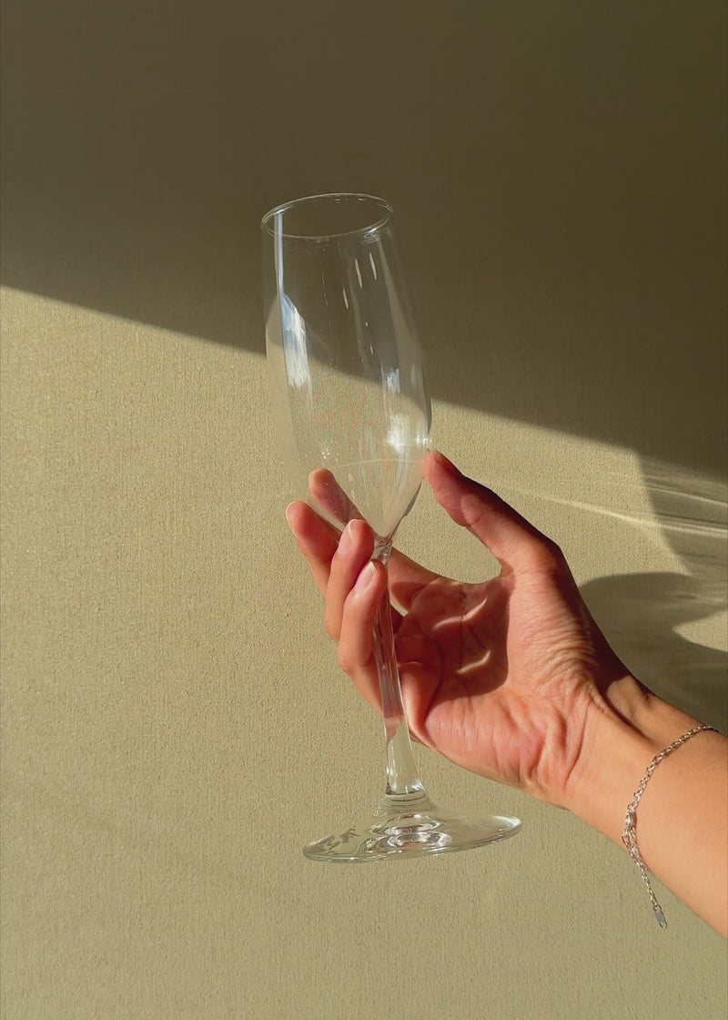 Copa flauta de cristal transparente de 237 ml