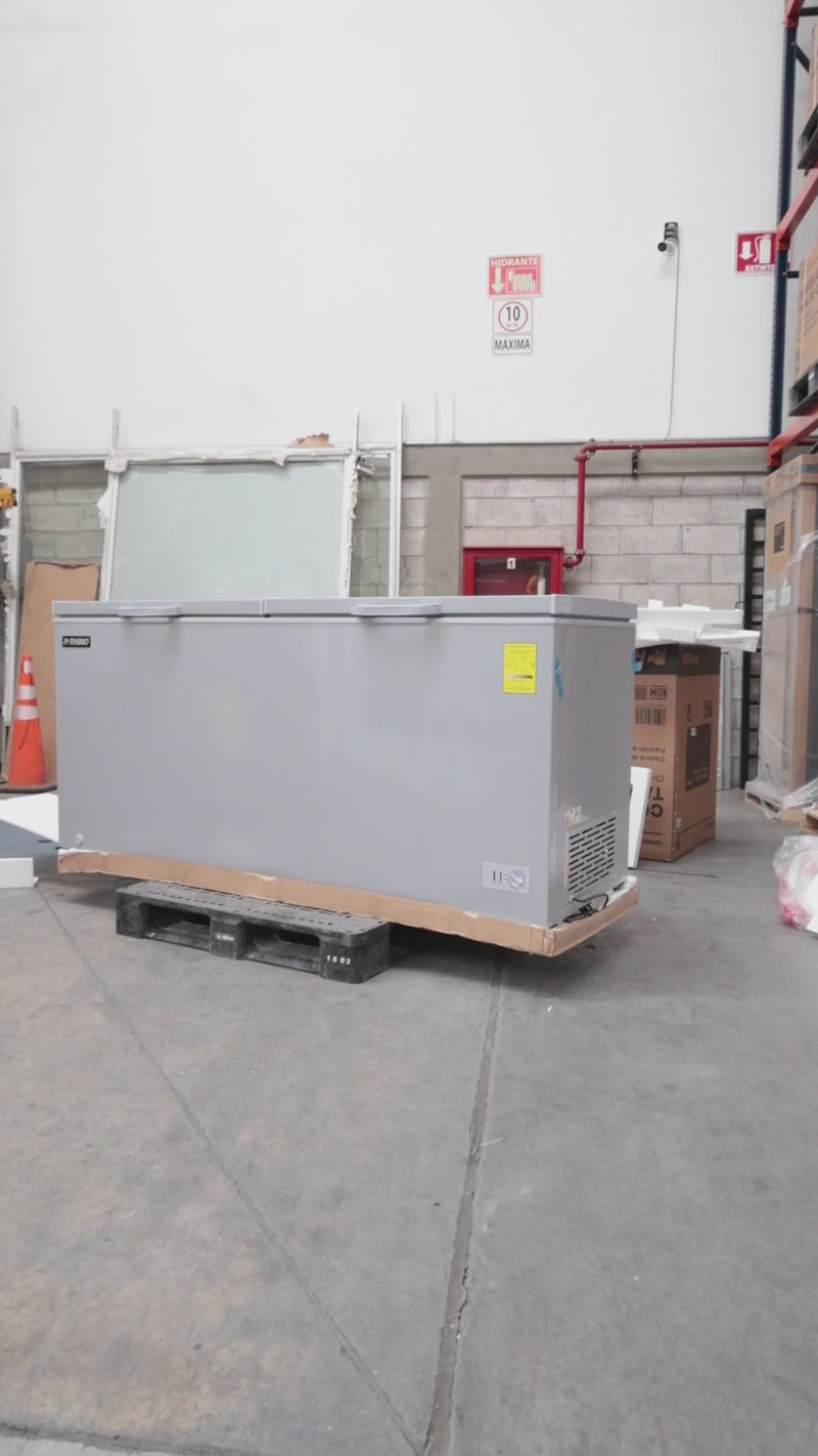 Congelador / refrigerador horizontal función dual 5° a -24° C 10 pies / 282 L. Largo 11.1.6 cm, ancho 64.4 cm, alto 84.5 cm. Rhino CONGECO-10 — video de producto