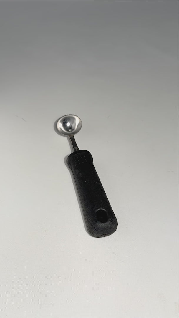 video detalles cuchara de acero inoxidable maha
