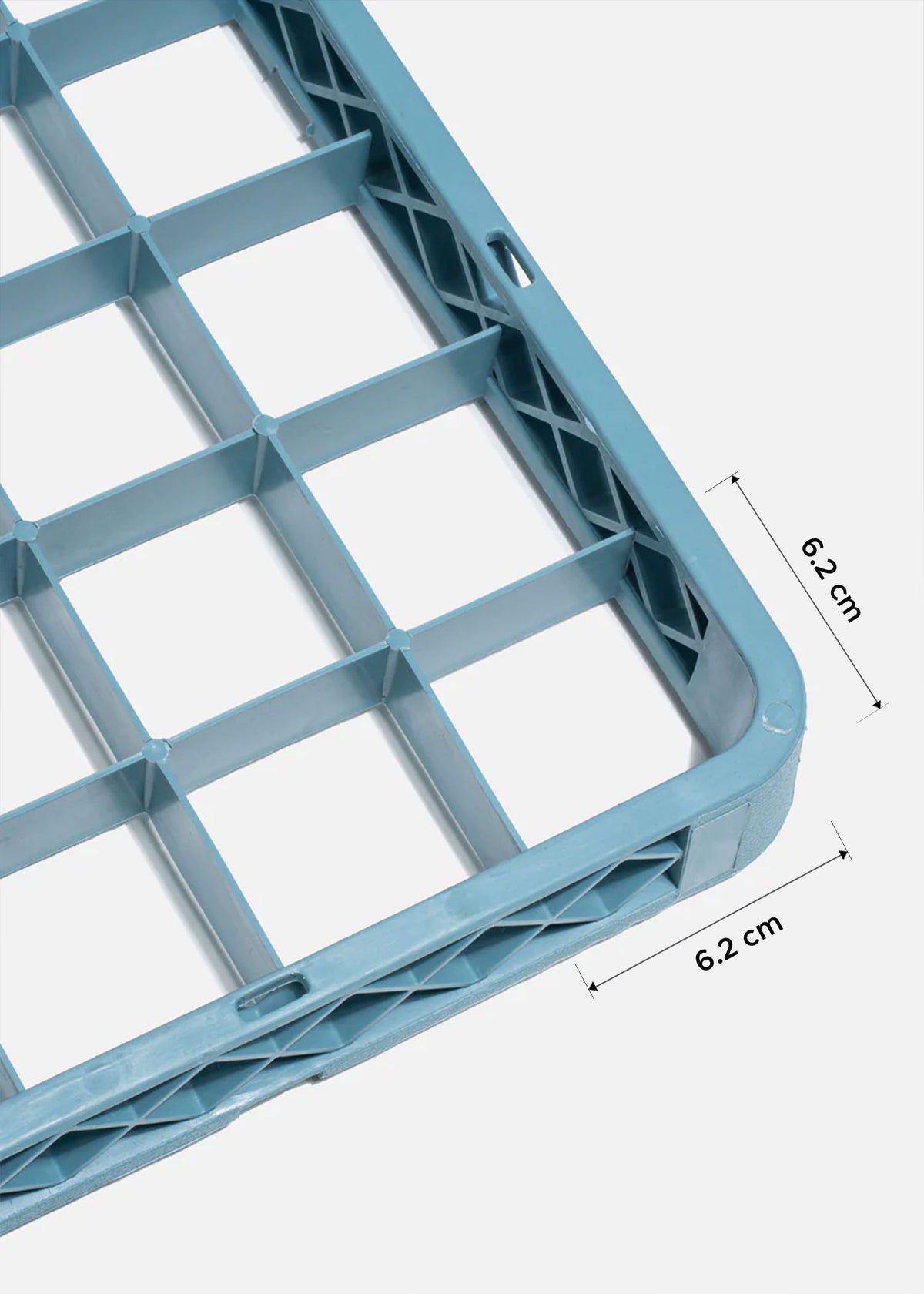 Transportadora de plástico reforzado gris para 49 vasos higball 49x49x10 cm — imagen de producto