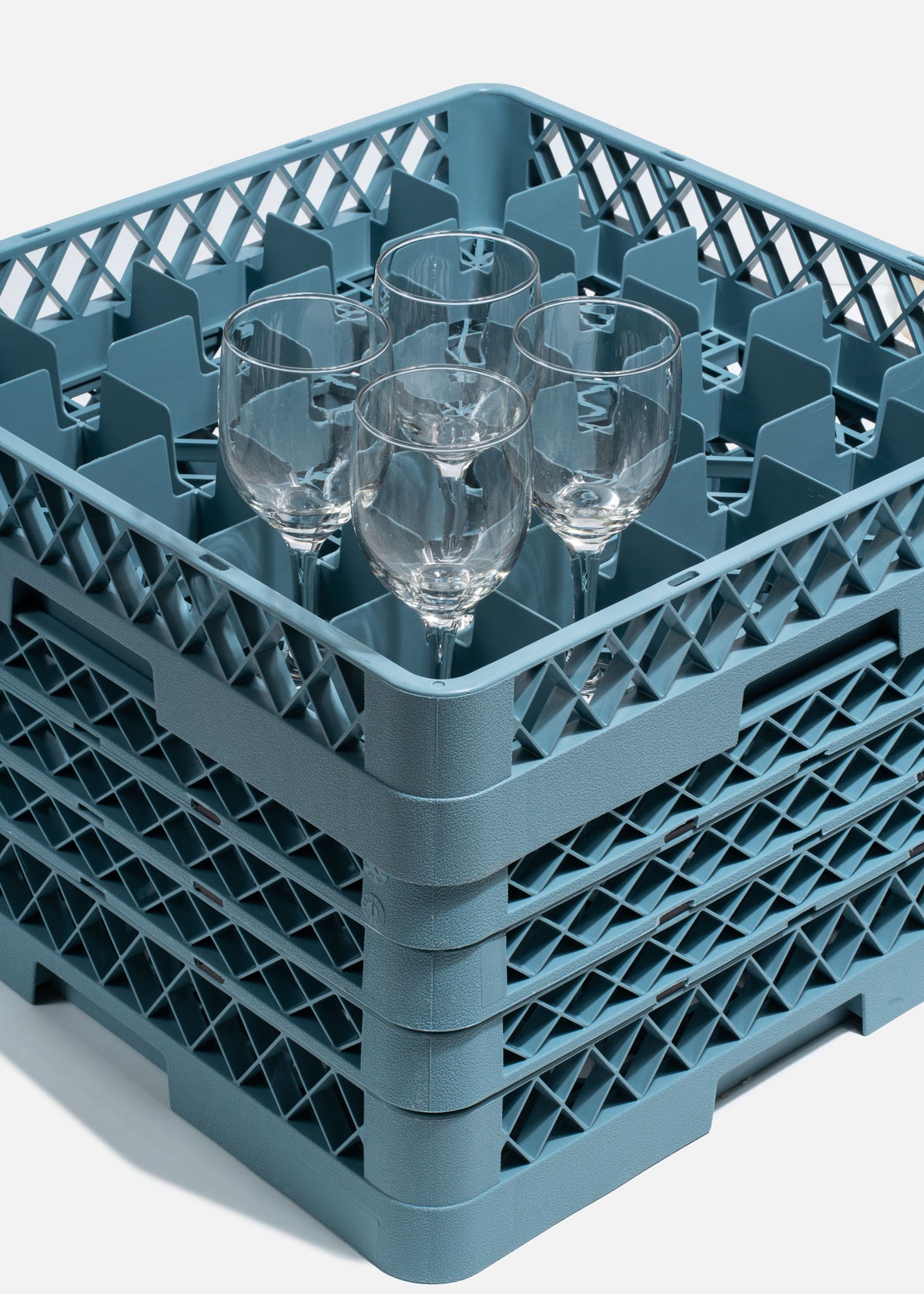 Transportadora de plástico reforzado gris para 25 vasos o copas 49x49x10 cm — imagen de producto