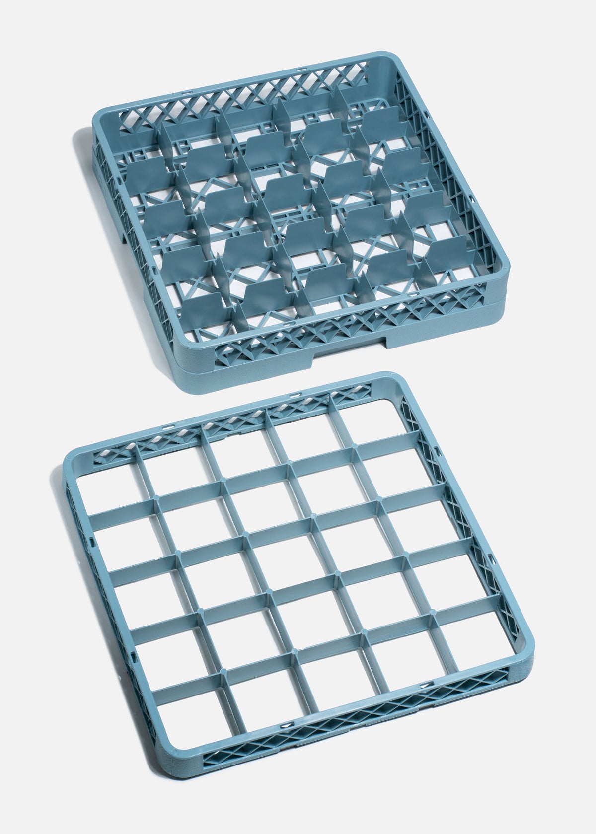 Transportadora de plástico reforzado gris para 25 vasos o copas 49x49x10 cm — imagen de producto