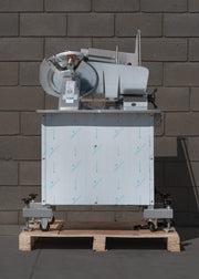 Rebanadora de carnes de aluminio adonizado plata con cuchilla de acero inoxidable de 350 mm automática — imagen de producto