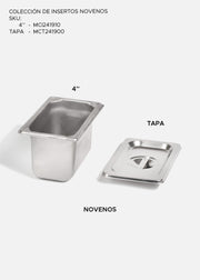 Inserto noveno de acero inoxidable profundidad 4" — imagen de producto
