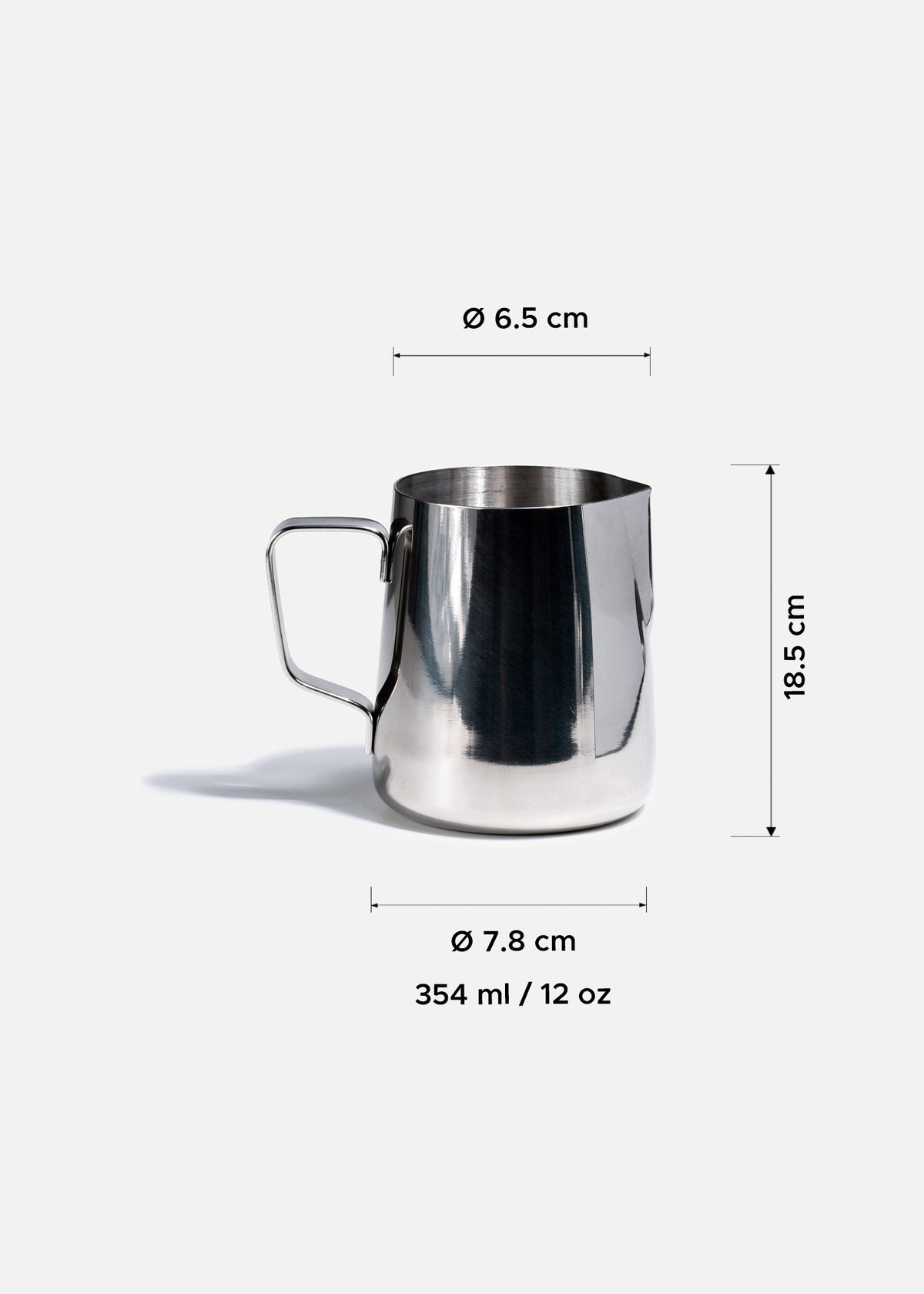Cremera de acero inoxidable plata Pourer 12, 20 y 30 oz. Premium — imagen de producto, vista 6