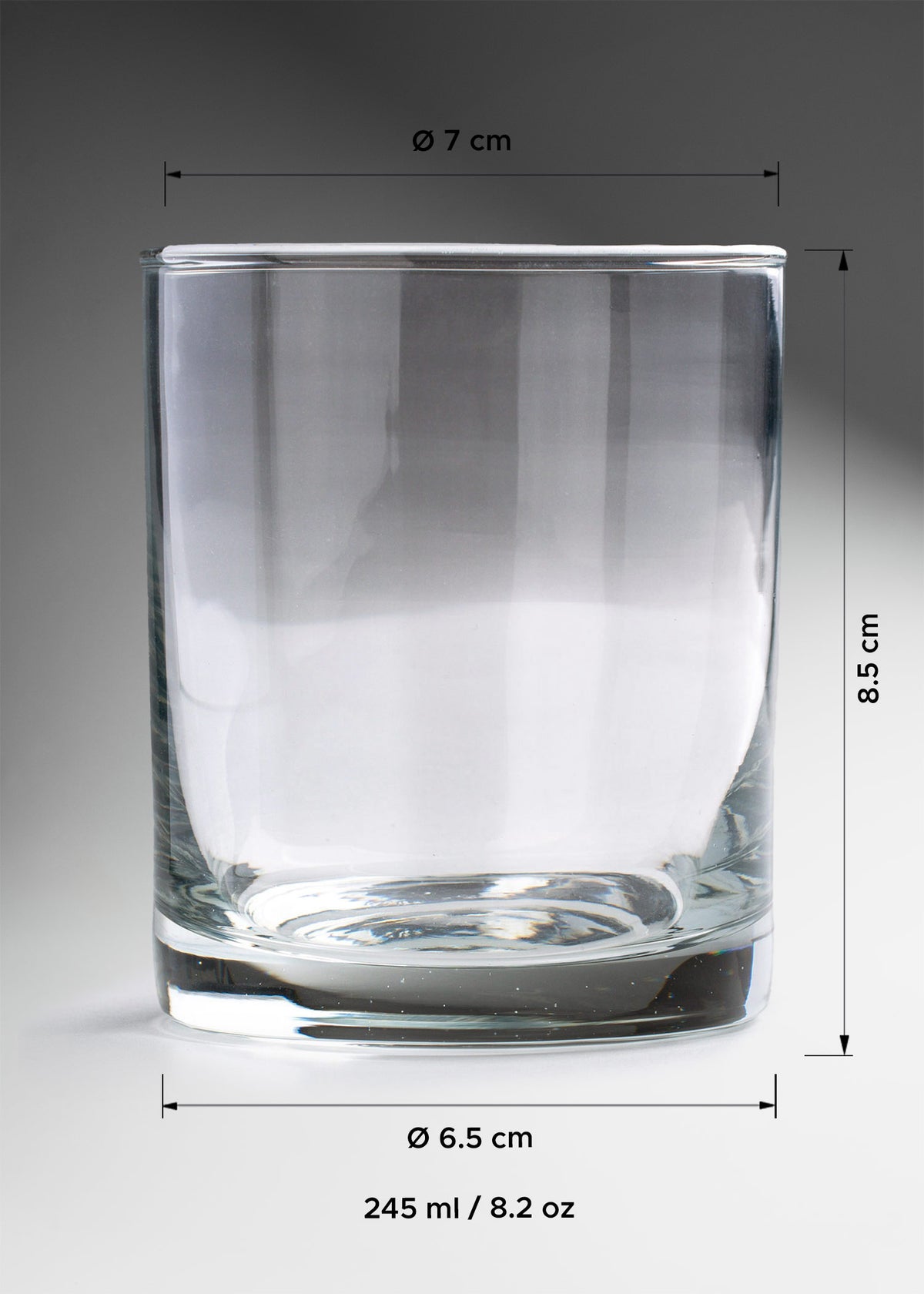 tamaño vaso vidrio transparente maha