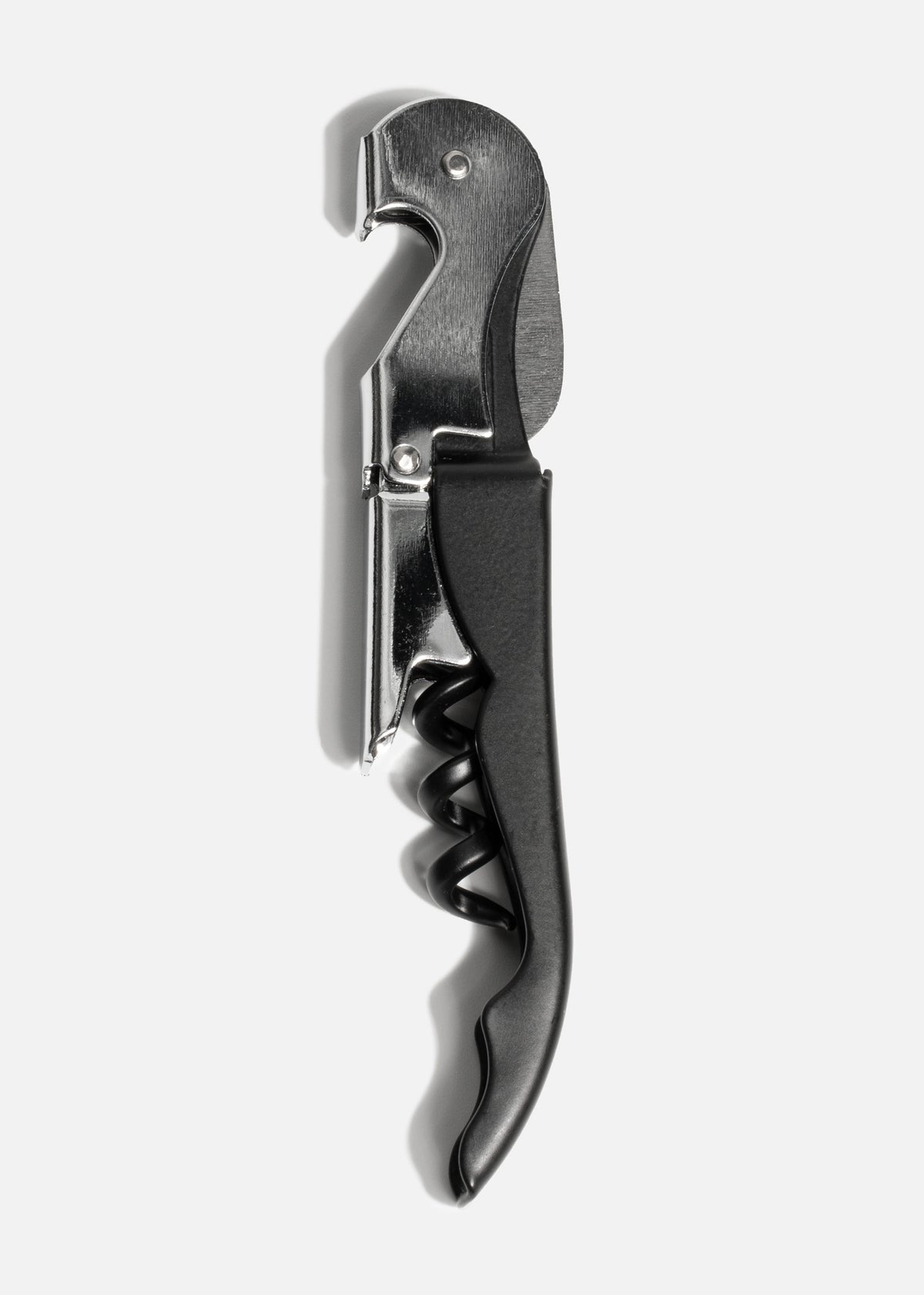Sacacorchos y abrelatas manual de acero negro Twist 12 cm — imagen de producto
