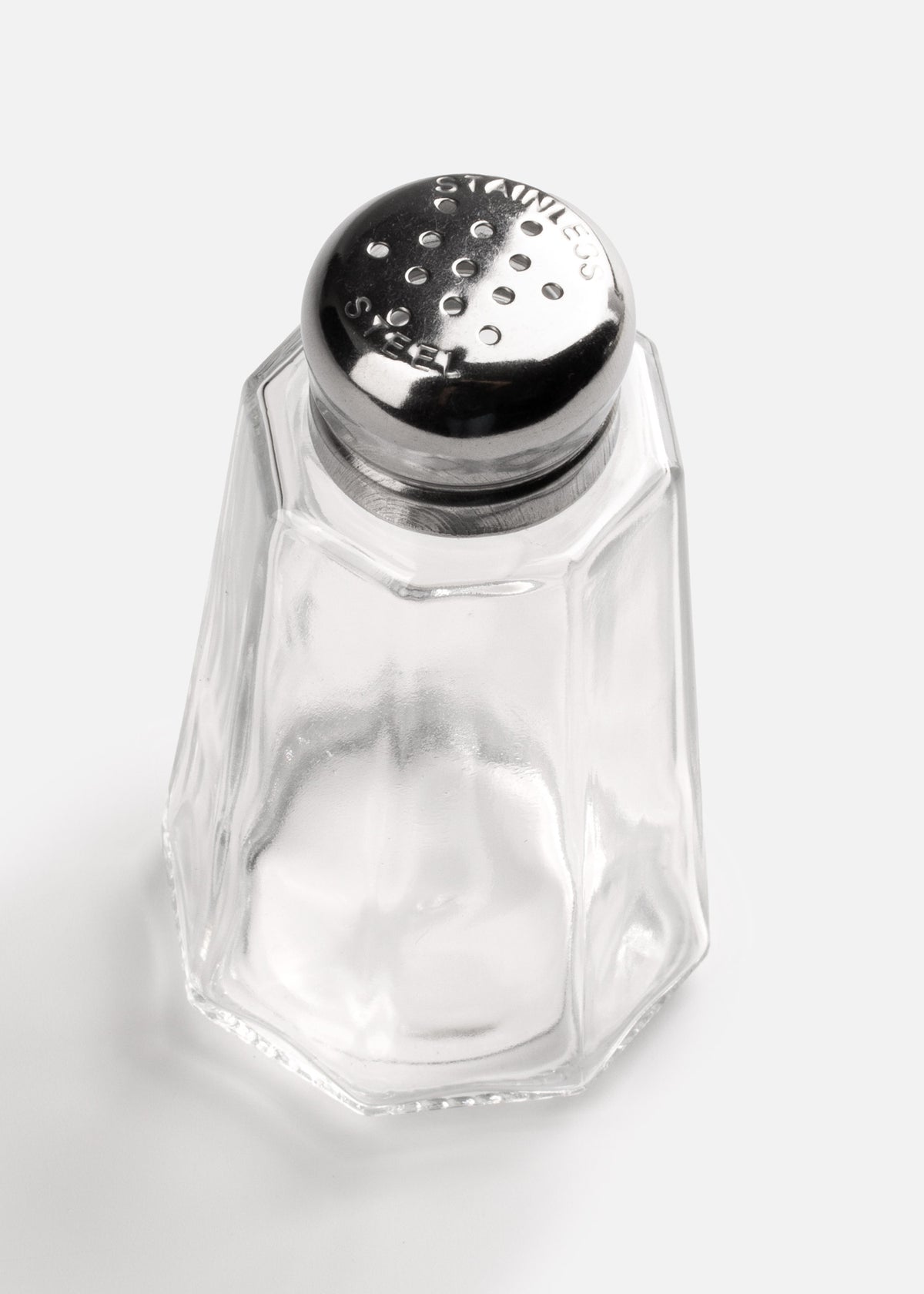 Salero de vidrio con tapa plana redonda Salt Cup 2 oz — imagen de producto