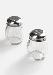 Saleros de vidrio transparente ranurado y perforado para queso 6 oz — imagen de producto