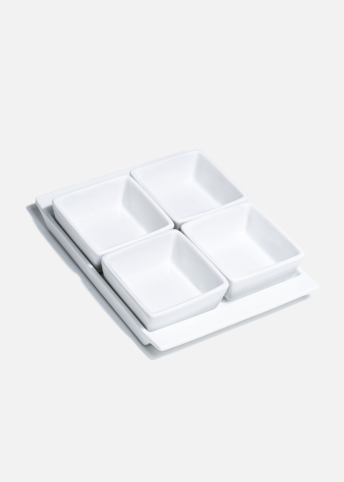 Salsera cuadrada de porcelana blanca Jou — imagen de producto, vista 1