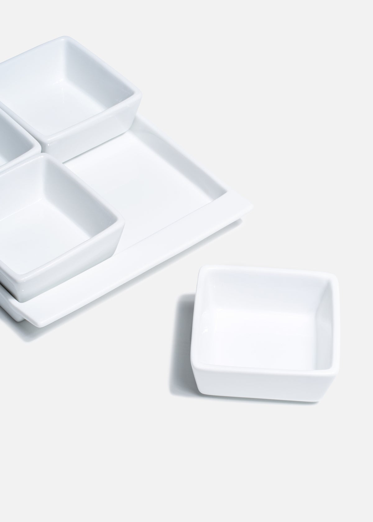 Salsera cuadrada de porcelana blanca Jou — imagen de producto, vista 2