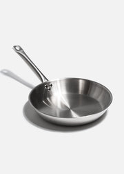 Sartén de acero inoxidable quirúrgico plata para cocción y preparación de alimentos Silver Chef. Alto 5.8 cm (2"), Ø 30 cm (12"), capacidad 3.25 L (110 oz) — imagen de producto