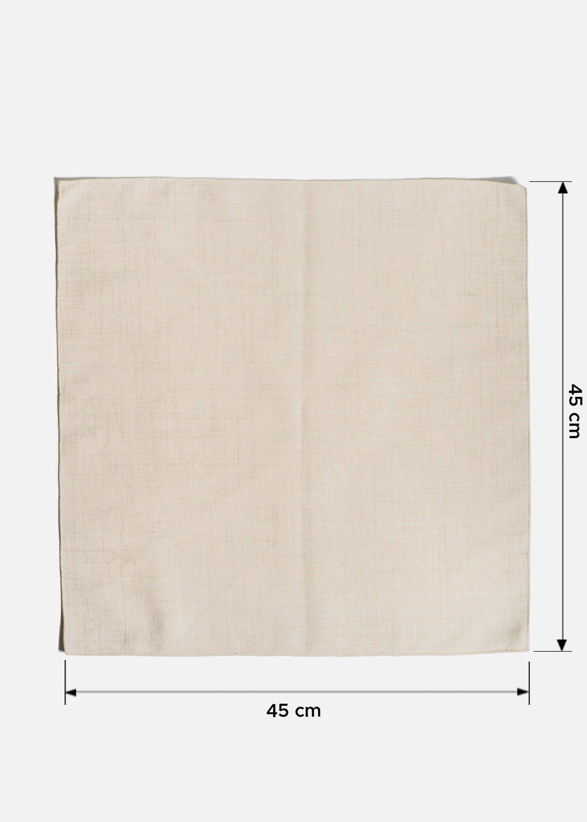 Servilleta de tela lino  (100% poliéster) textura fina mini over arena crudo Marroquí 45x45 cm. Premium — imagen de producto