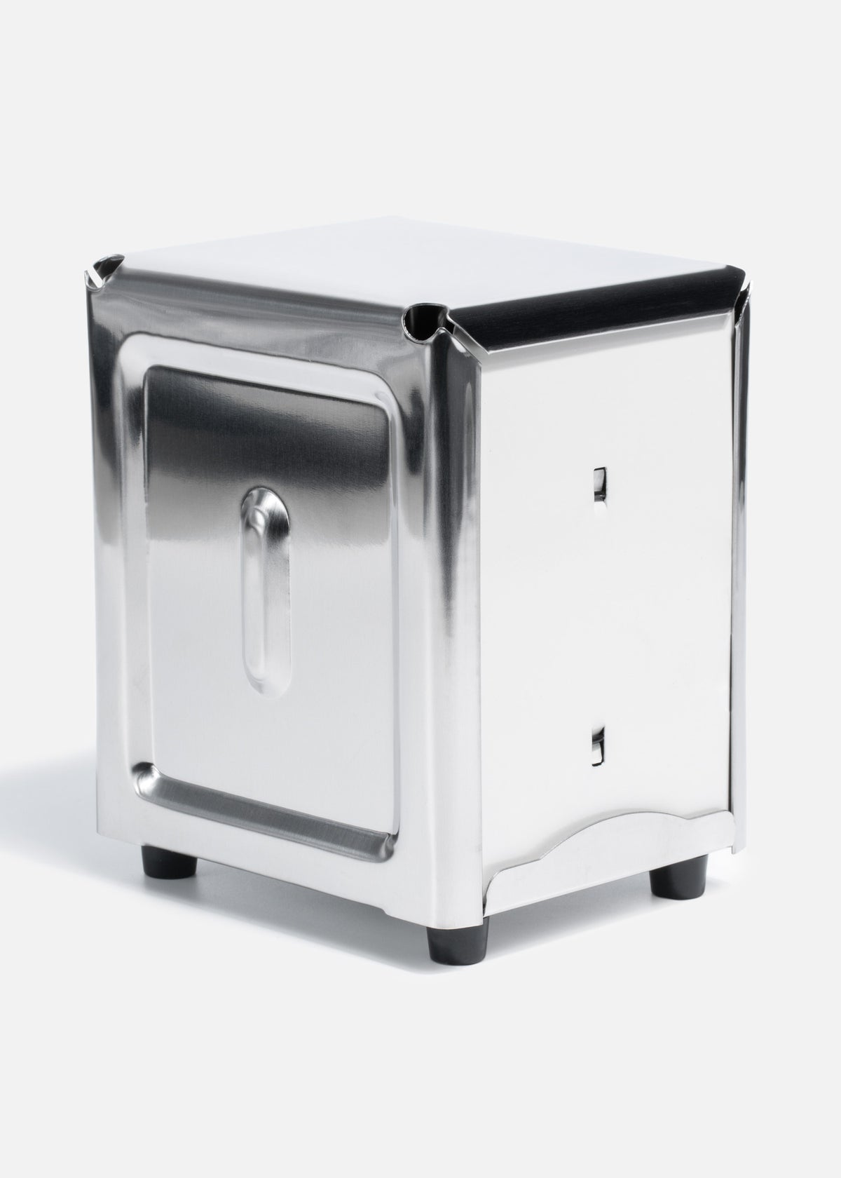 Servilletero doble de acero inoxidable plata 14x11x9.5 cm . Premium — imagen de producto