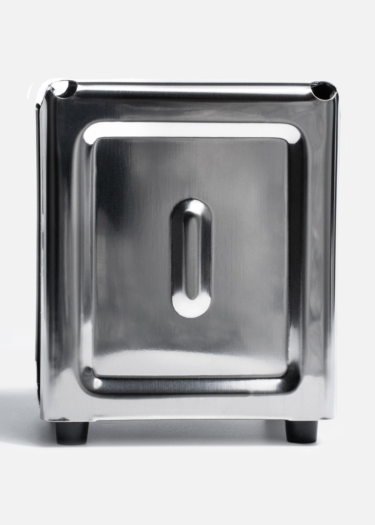 Servilletero doble de acero inoxidable plata 14x11x9.5 cm . Premium — imagen de producto