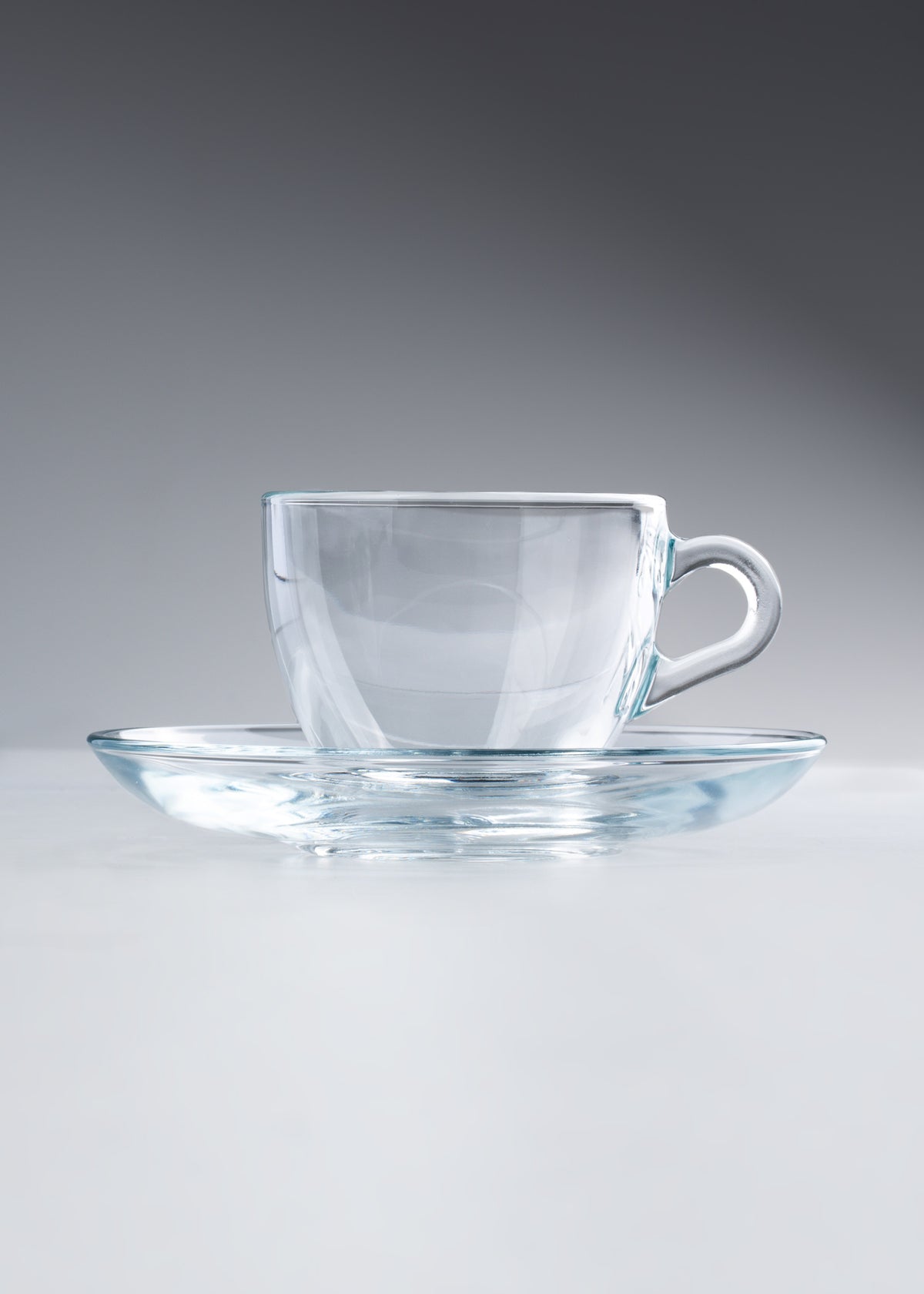 Set taza para café espresso con plato de vidrio transparente 85 ml — imagen de producto, vista 1