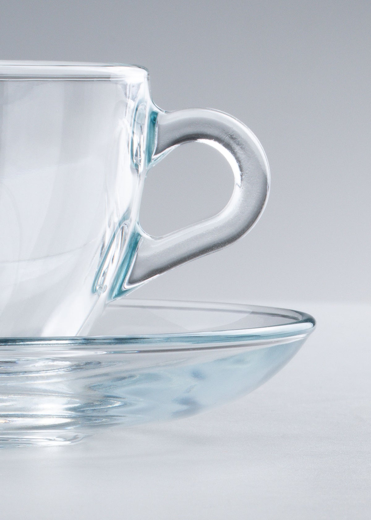 Set taza para café espresso con plato de vidrio transparente 85 ml — imagen de producto, vista 3